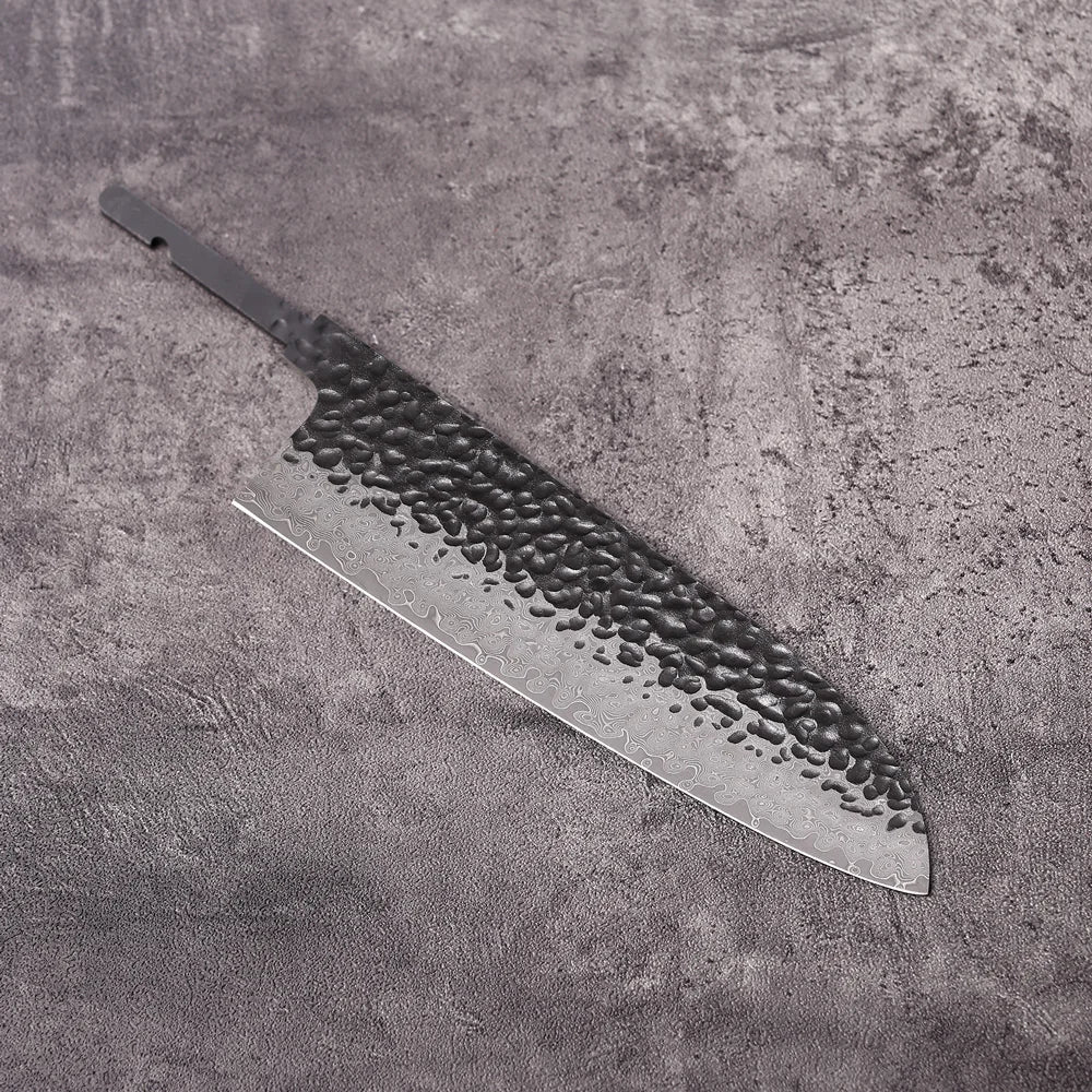 DASHWAY 7" Damascus Steel Santoku Knife Blank Blade – Full Tang Knife Blank Blade Qst