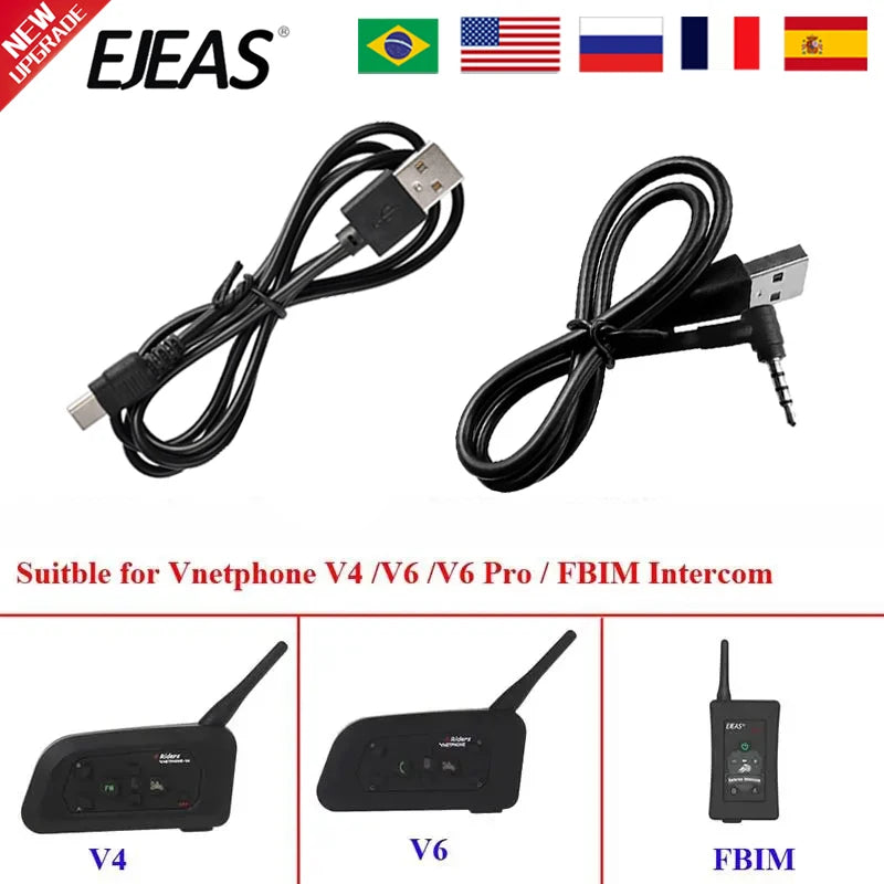 EJEAS Charging Cable – 3.5mm & USB-C for V6 Pro+ / V4 Plus Headset Charging Cable Qst