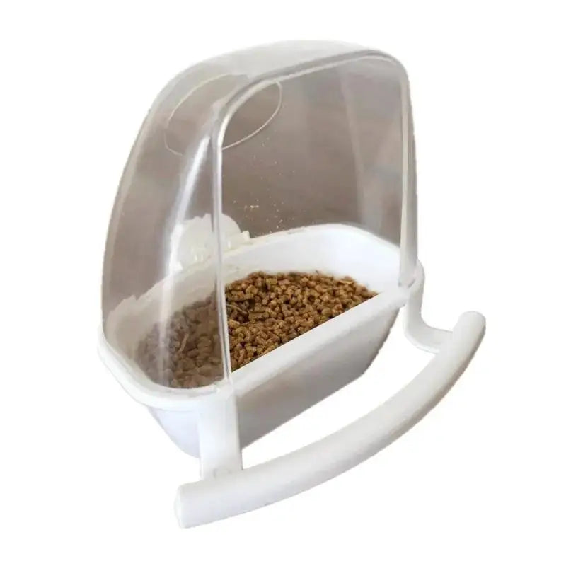 Clear Hanging Bird Cage Feeder Bowl with Stand | 3 Colors Bird Cage Feeder Qme