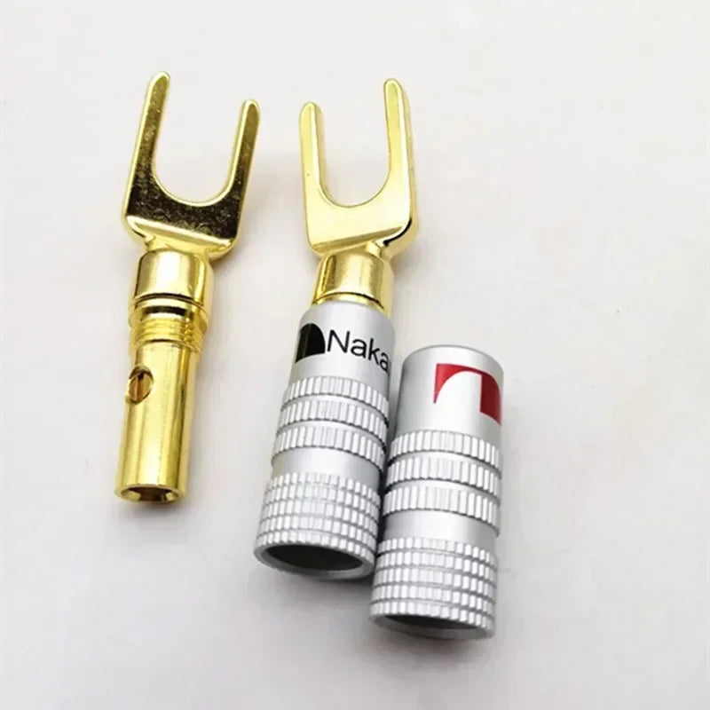 Gold Plated Fine Copper Speaker Cable Banana Plug Connector Speaker Cable Connector Qme
