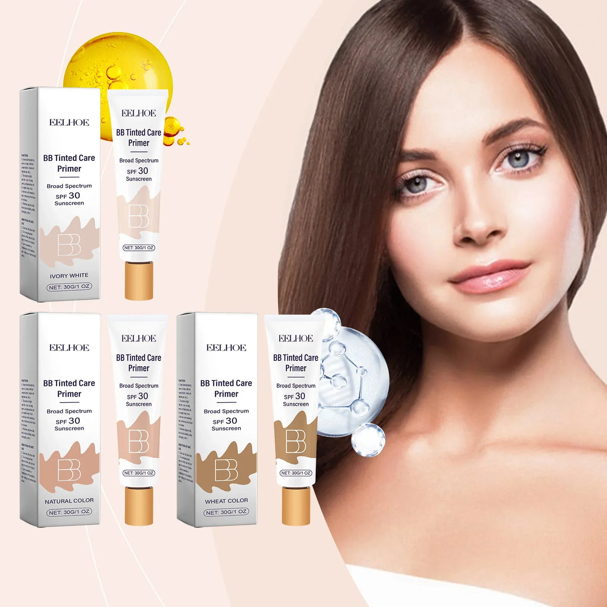 Qme Protective BB Cream – Tinted Moisturizer & SPF Coverage BB Cream Foundation Qme