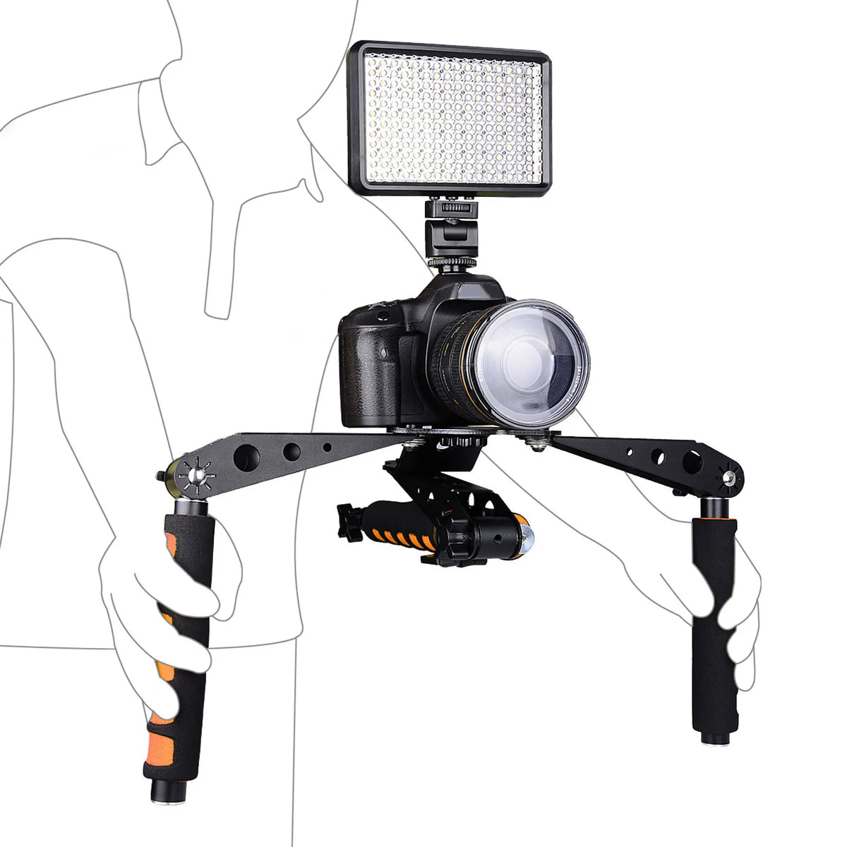 3-in-1 DSLR Camera Shoulder Support Rig – Aluminum Alloy Camera Shoulder Rig Qst
