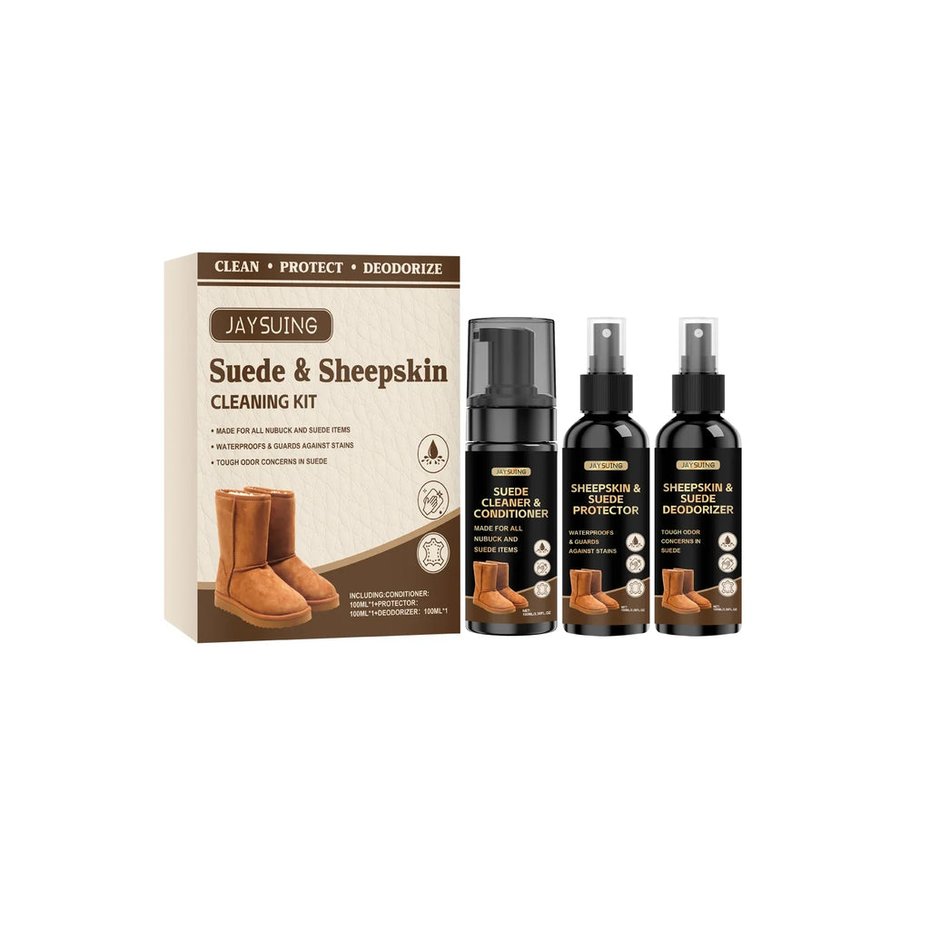 Suede & Sheepskin Cleaner – Stain Remover & Odor Eliminator Suede Cleaning Kit Qme 1set Boxed