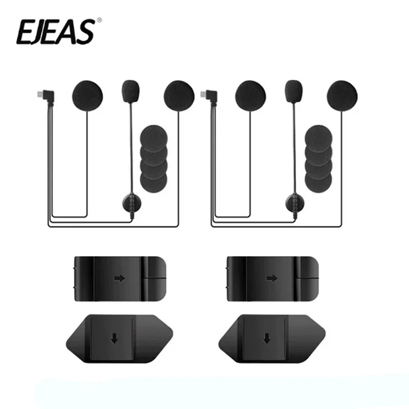 EJEAS Helmet Headset Type-C for V6 PRO+ V4 PLUS Speaker Mic Helmet Intercom Headset Qst 2 Set