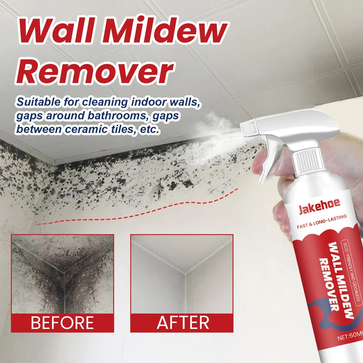 Mold & Stain Remover Foam Spray – Bathroom & Kitchen Cleaner Mold Remover Spray Qme