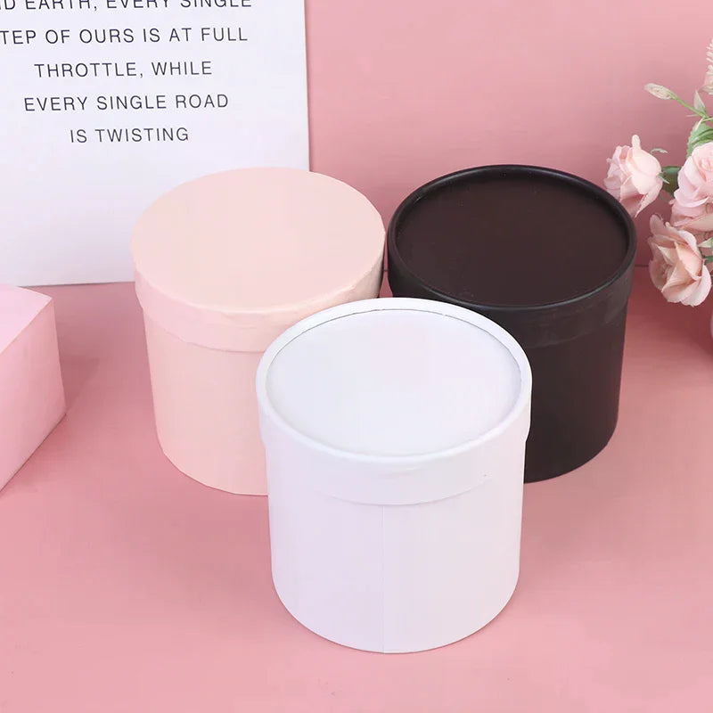 Round Preserved Flower Box 12x12cm – Wedding & Party Gift Preserved Flower Box Qme