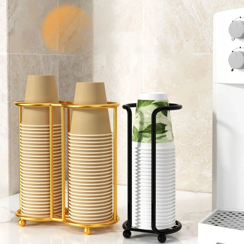 Desktop Iron Cup Storage Rack & Paper Cup Holder for Kitchen Cup Storage Rack Qme