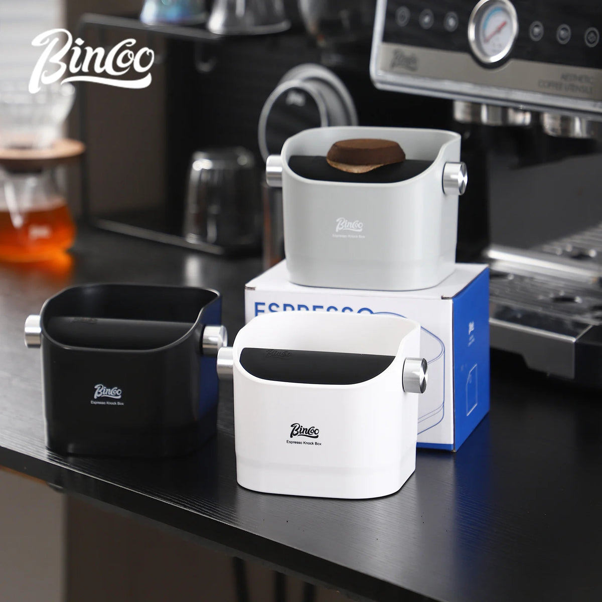 Bincoo 0.8L Coffee Knock Box – Anti-Slip Espresso Dump Bin Coffee Knock Box Qst