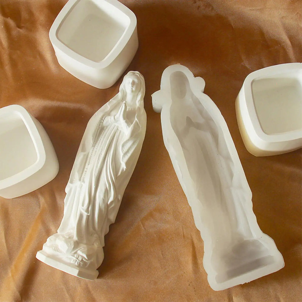 Silicone Mary Statue Mold | Candle, Soap & Resin Crafts Silicone Craft Mold Qme