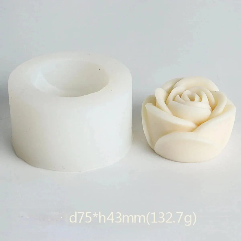 Lotus Flower Silicone Mold for Candles, Soap & Resin Silicone Craft Mold Qme Rose 02