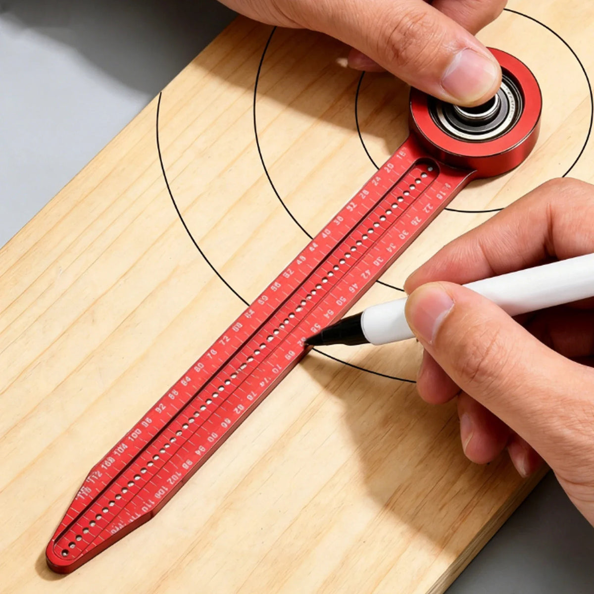 Woodworking Compass Scriber & Circle Maker Ruler – Aluminum Woodworking Compass Scriber Qme