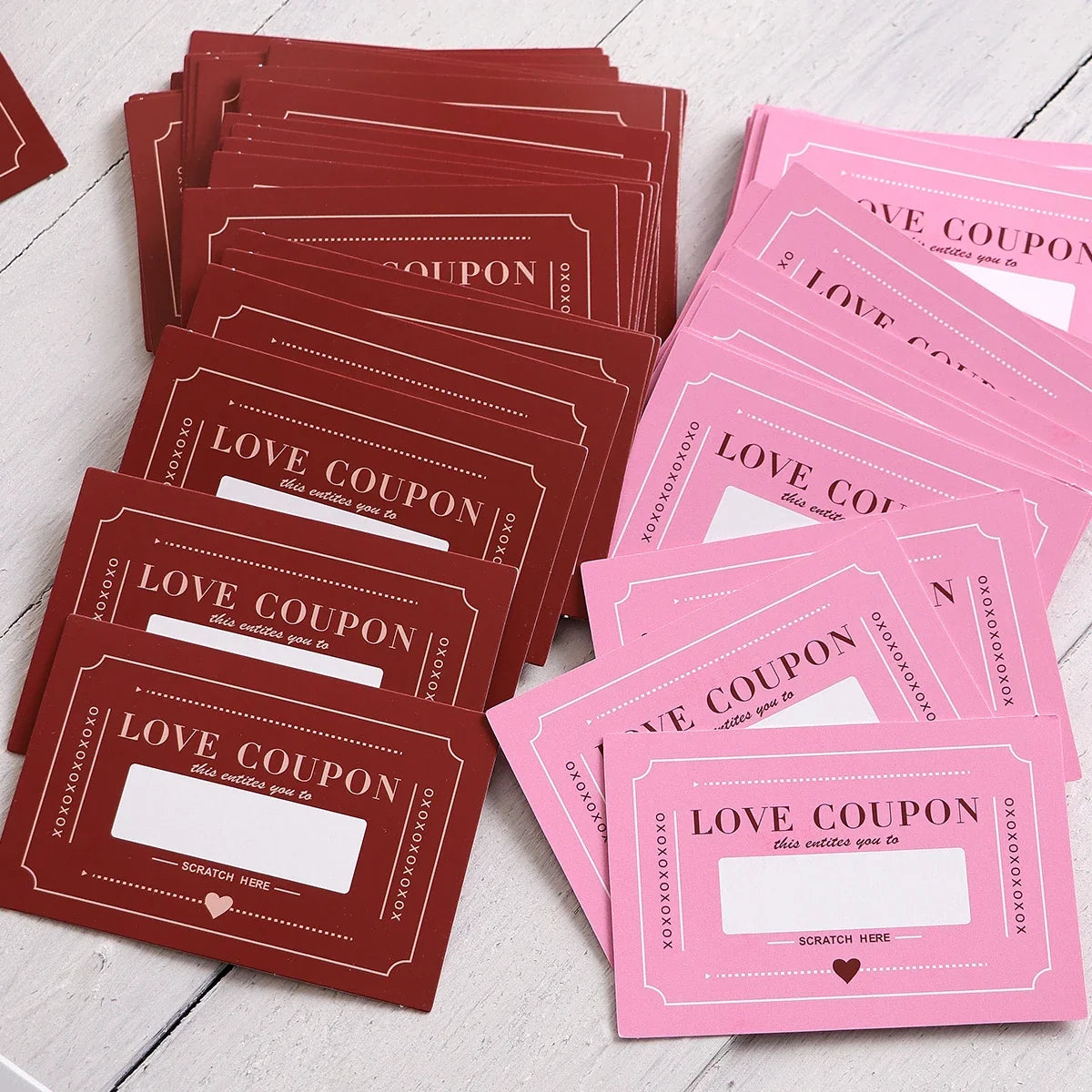 Scratch-Off Love Coupon Cards for Couples | Valentine's Gift Scratch-Off Couple Cards Qme