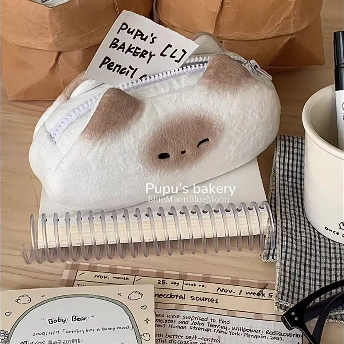 Toast Shaped Pencil Case – Large Capacity Stationery Bag Novelty Pencil Case Qme
