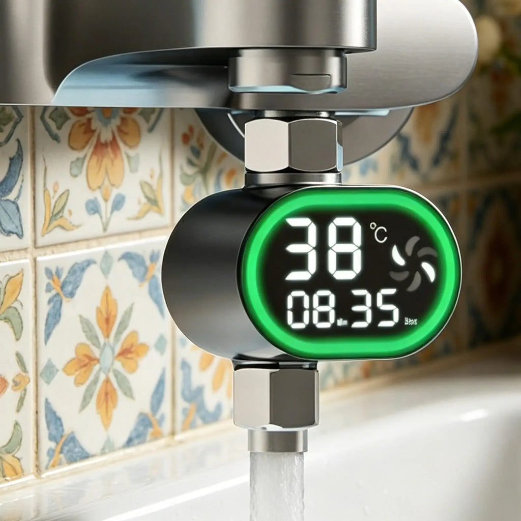 LED Digital Shower Water Temperature Monitor | Splash-Proof Water Temperature Monitor Qme