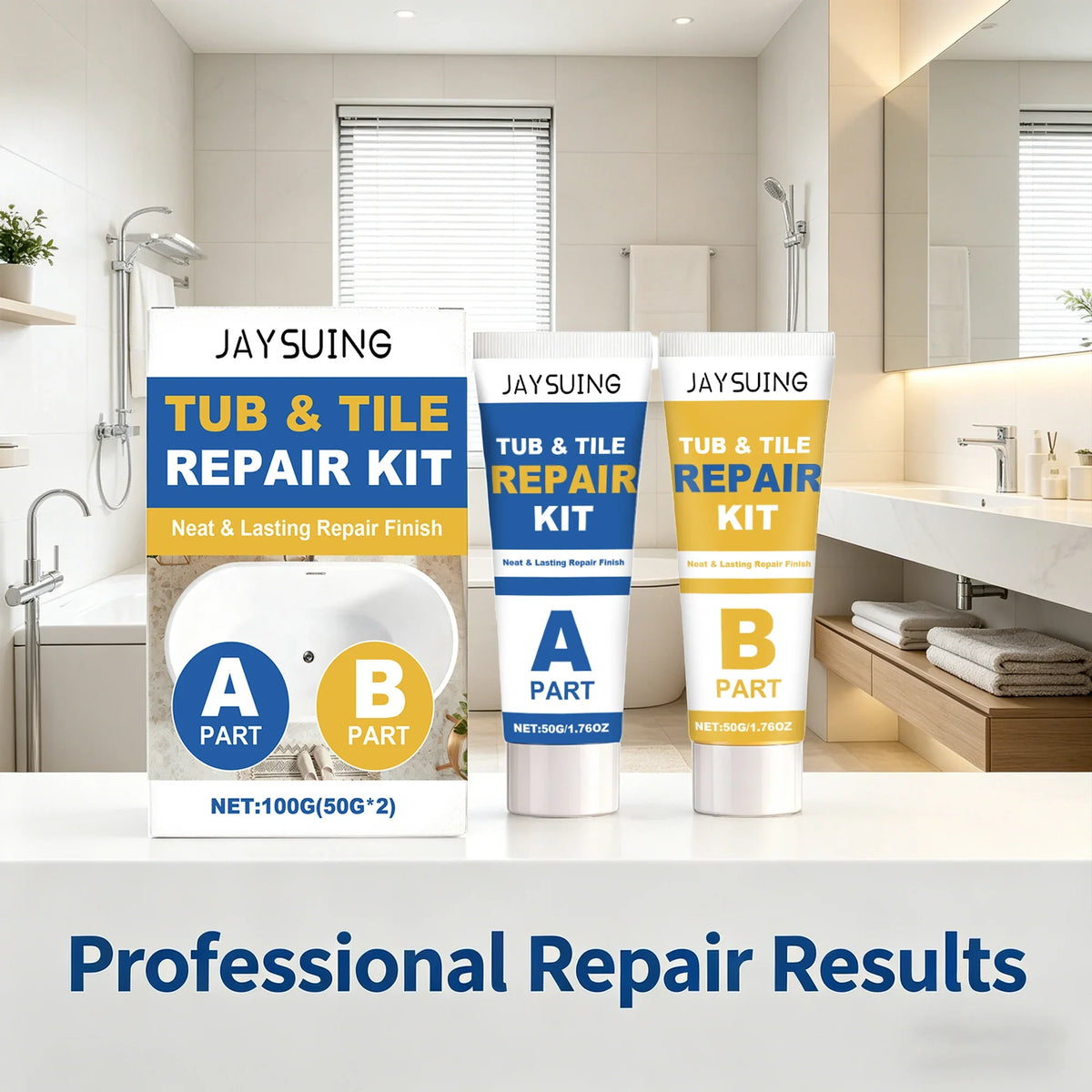 Waterproof Tub & Tile Repair Kit – Crack & Chip Filler Tile & Tub Repair Kit Qme