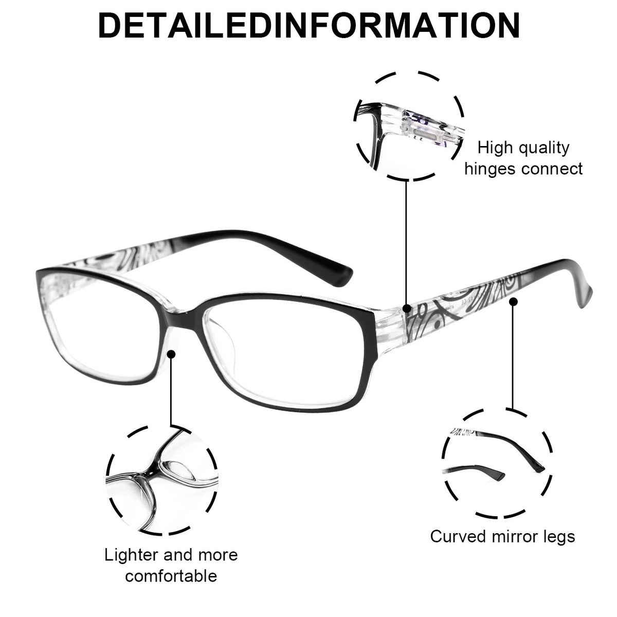 VOPHA 4-Pack Auto Focus Blue Light Reading Glasses L3 Reading Glasses Qst