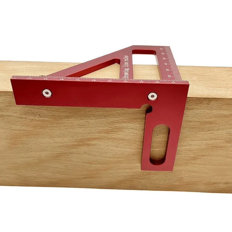 Aluminum Alloy Triangle Scribing Ruler 45 90 Degree Tool Woodworking Scribing Ruler Qme