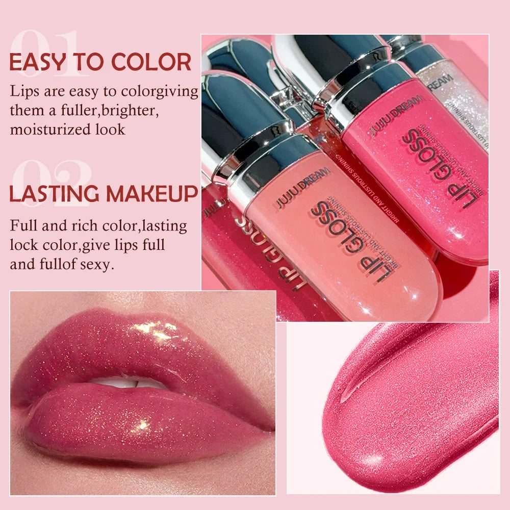 JUJU DREAM Mirror Lip Gloss – Moisturizing Glassy Glaze Tint Mirror Lip Gloss Qme