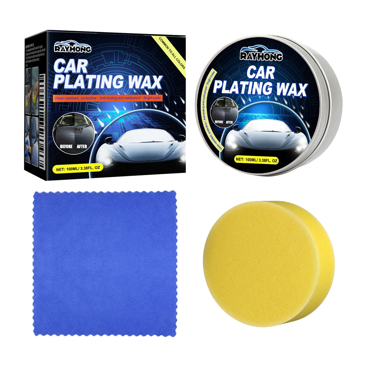 Car Crystal Nano Wax – Gloss Coating, Polish & Scratch Cover Car Detailing Wax Qst 1PCS