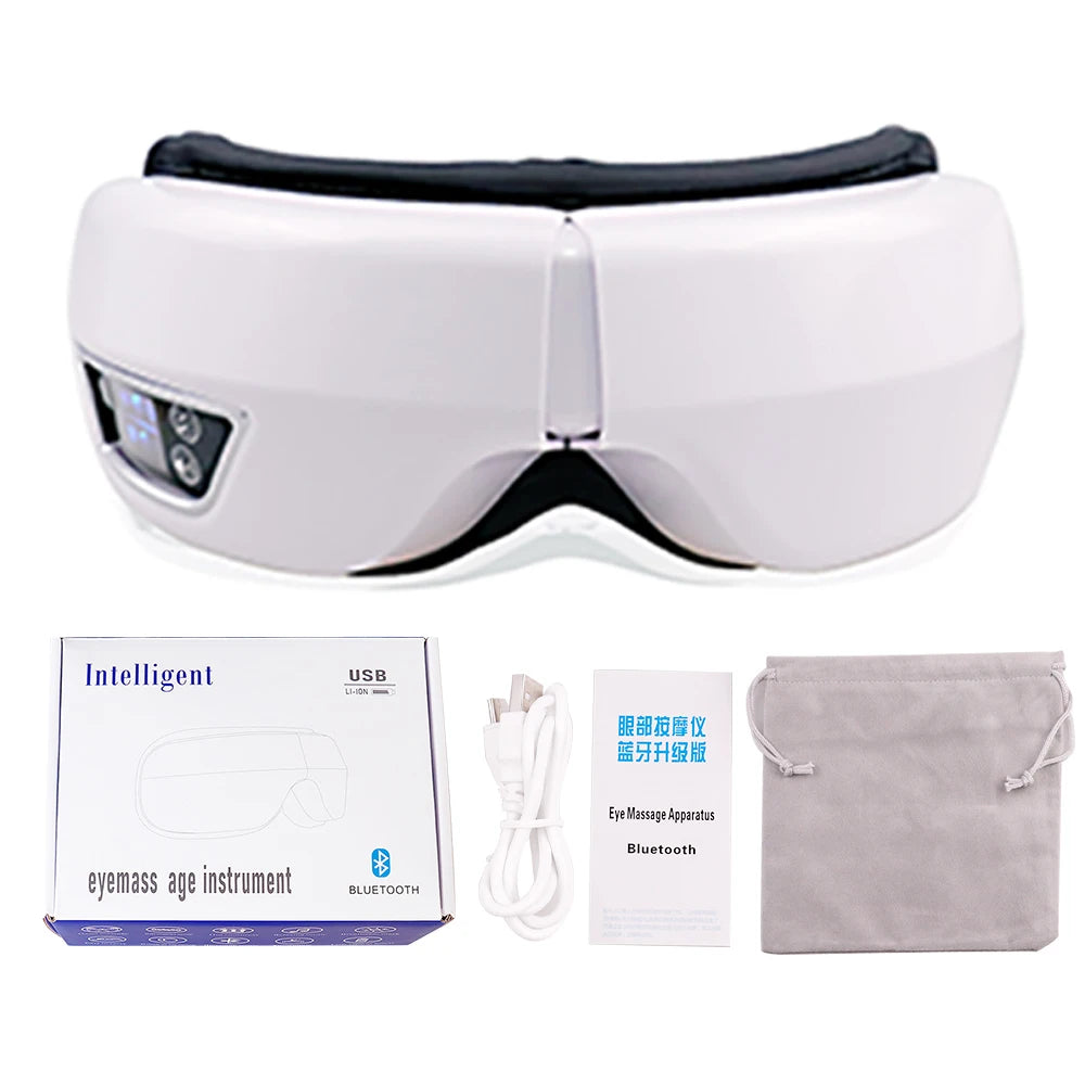 6D Smart Eye Massager – Bluetooth Airbag Vibration Mask Eye Massager Mask Qst