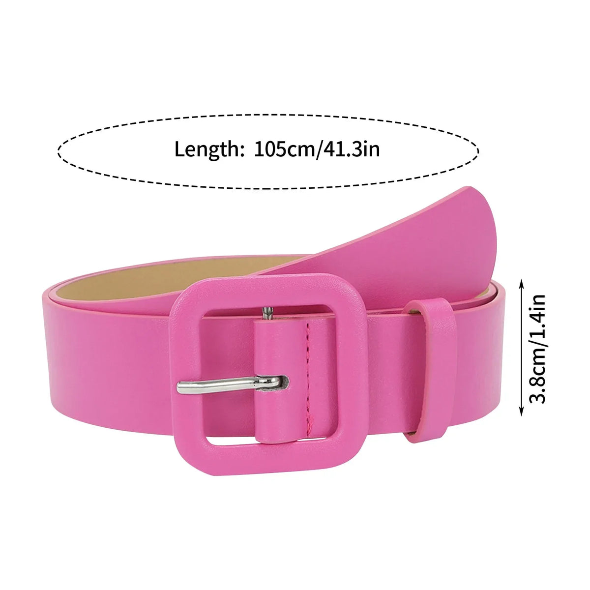 Women's Square Buckle Candy Color Decorative Belt – 11 Colors Decorative Fashion Belt Qme