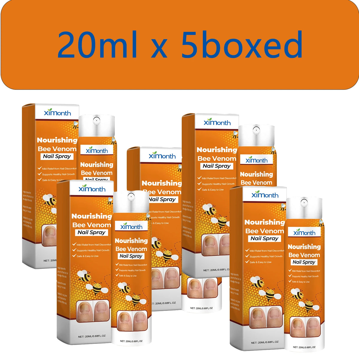 Ximonth Bee Venom Nail Nourishing Spray 20ml – Nail Care Nail Care Spray Qst 20ml x 5boxed