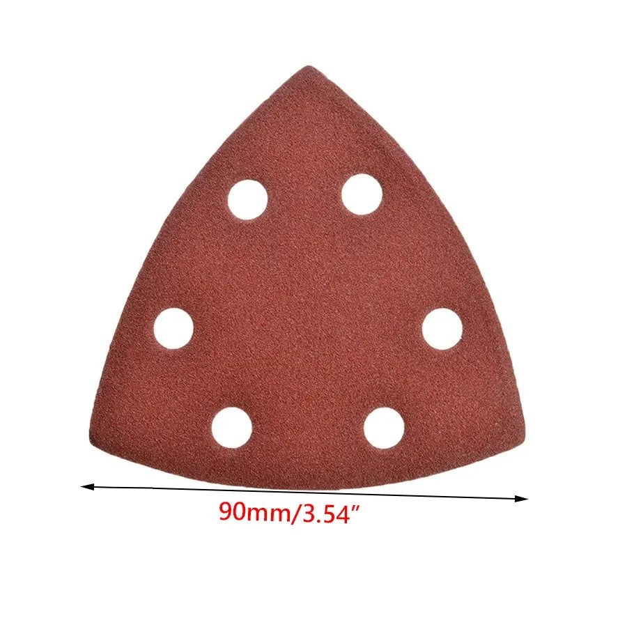 Triangular Sanding Discs 90mm 6-Hole Hook & Loop – 20 Pack Sanding Discs Qme