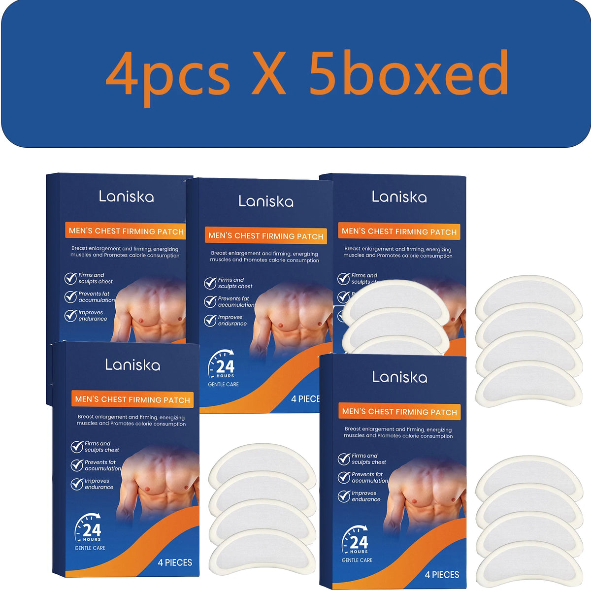 Men's Chest Firming Patches – Breathable Sculpting Body Patch Body Sculpting Patch Qst 4pcs x 5boxed