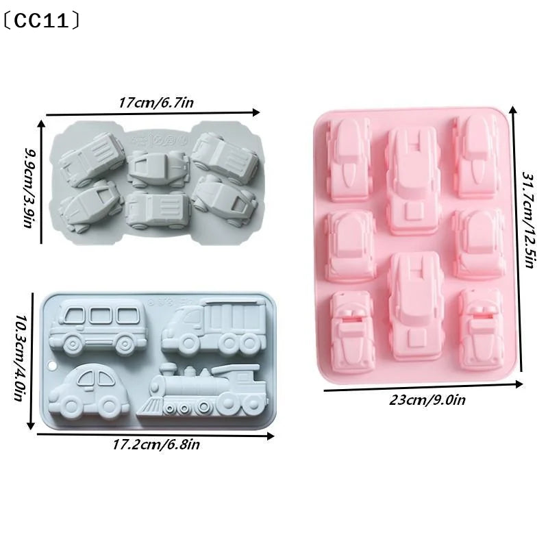 Vehicle Silicone Mold – Car & Train Crayon Making 4/6/8 Cavity Silicone Craft Mold Qme
