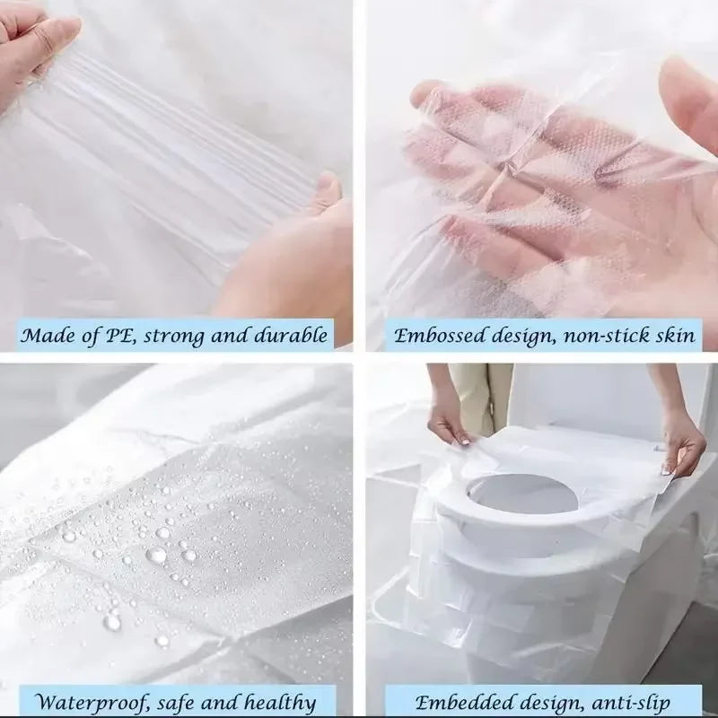Disposable Toilet Seat Covers Waterproof Plastic – 10–50 Pack Disposable Toilet Cover Qme