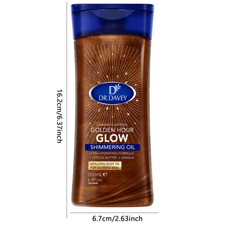 DR.DAVEY 200ml Shimmering Body Oil – Moisturizing Glow Shimmering Body Oil Qst