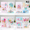 8pcs 3D Birthday & Christmas Greeting Cards with Envelopes 3D Greeting Cards Qst 3