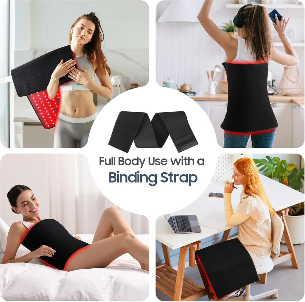 Red Light Therapy Mat 325 LEDs 660nm 850nm Near Infrared Wrap Belt Red Light Therapy Mat Qst