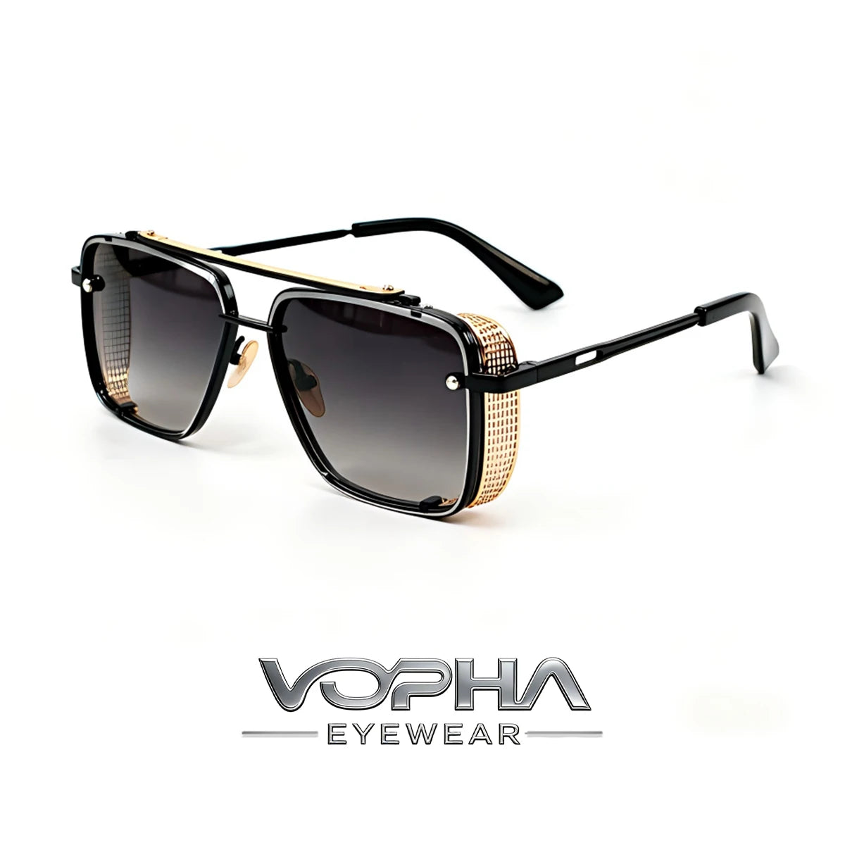 VOPHA Square Aviator Sunglasses UV400 Unisex Vintage Gradient Fashion Sunglasses Qst C1