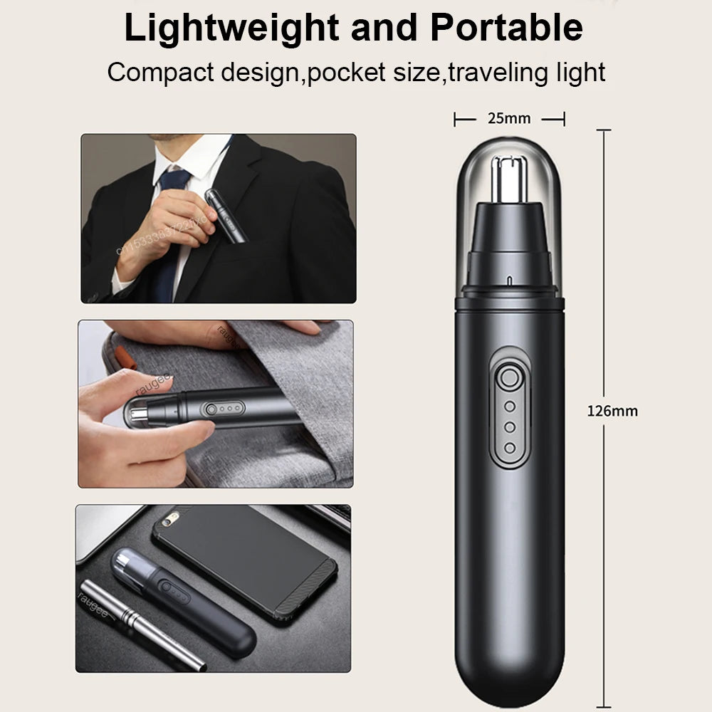 Electric Nose & Ear Hair Trimmer – Portable Rechargeable for Men Nose Hair Trimmer Qst