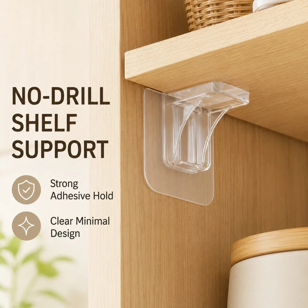 Adhesive Wall Mount Support Brackets Self-Stick Silicone Set of 2 Wall Mount Brackets Qme