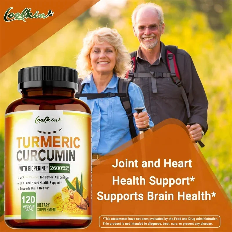 Turmeric Curcumin Capsules 95% Curcuminoids + BioPerine Turmeric Supplement Qst