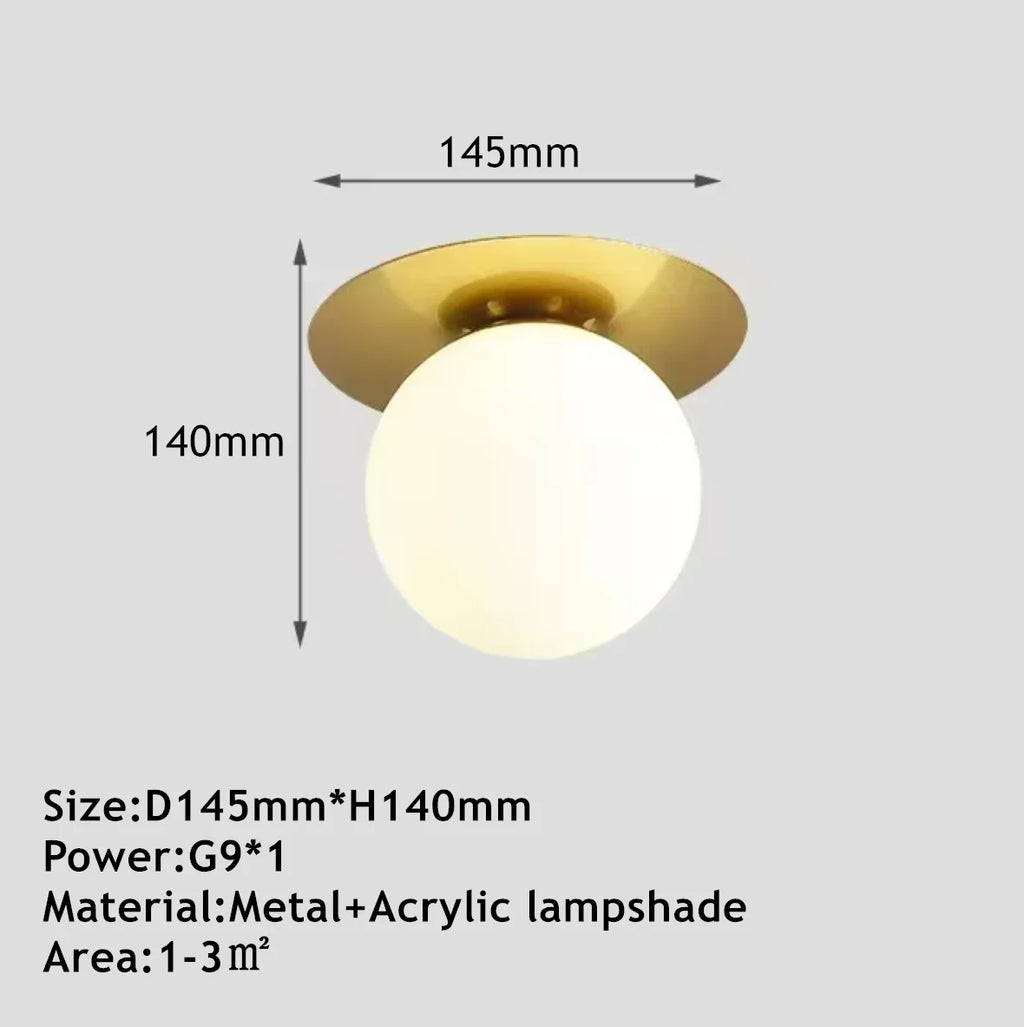 Nordic LED Ceiling Light – Industrial Metal Fixture, 2 Colors LED Ceiling Light Qme Gold