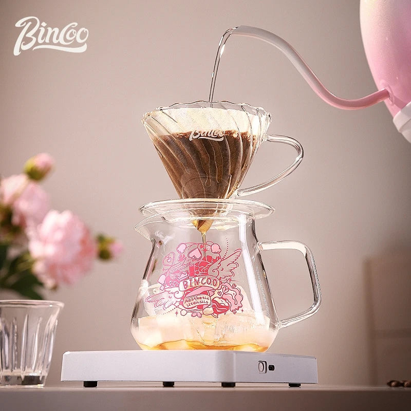 Bincoo Heartbeat Glass Pour Over Coffee Set – Borosilicate Pour Over Coffee Set Qst