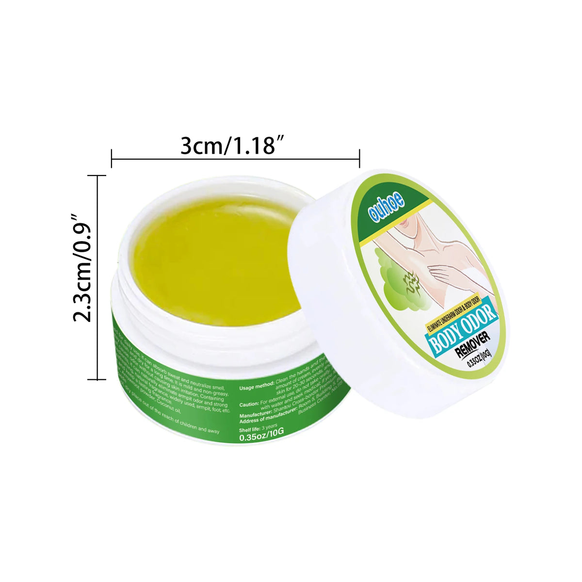 10g Underarm Deodorant Solid Balm – Alcohol-Free Odor Control Deodorant Solid Balm Qst