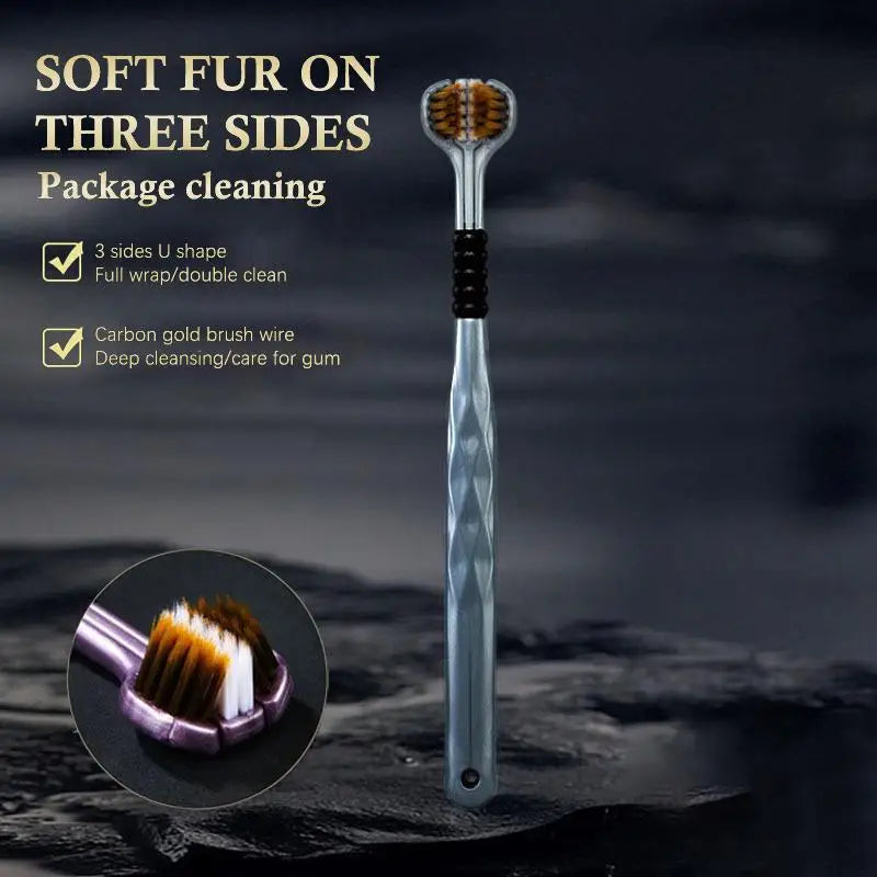 Three-Sided Soft Bristle Toothbrush for Adults | 1–8 Pack Adult Toothbrush Qme