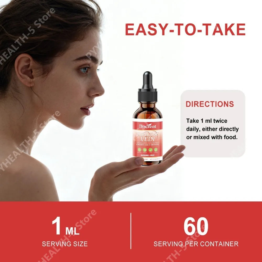 Docteat Immune Support Drops – Vitamin C, D3, Zinc & Elderberry 60ml Liquid Supplement Drops Qst