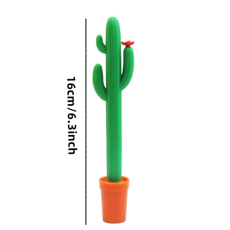 Cactus Shaped Gel Pen 0.5mm Blue Ink – Fun Desk Accessory Novelty Gel Pen Qme