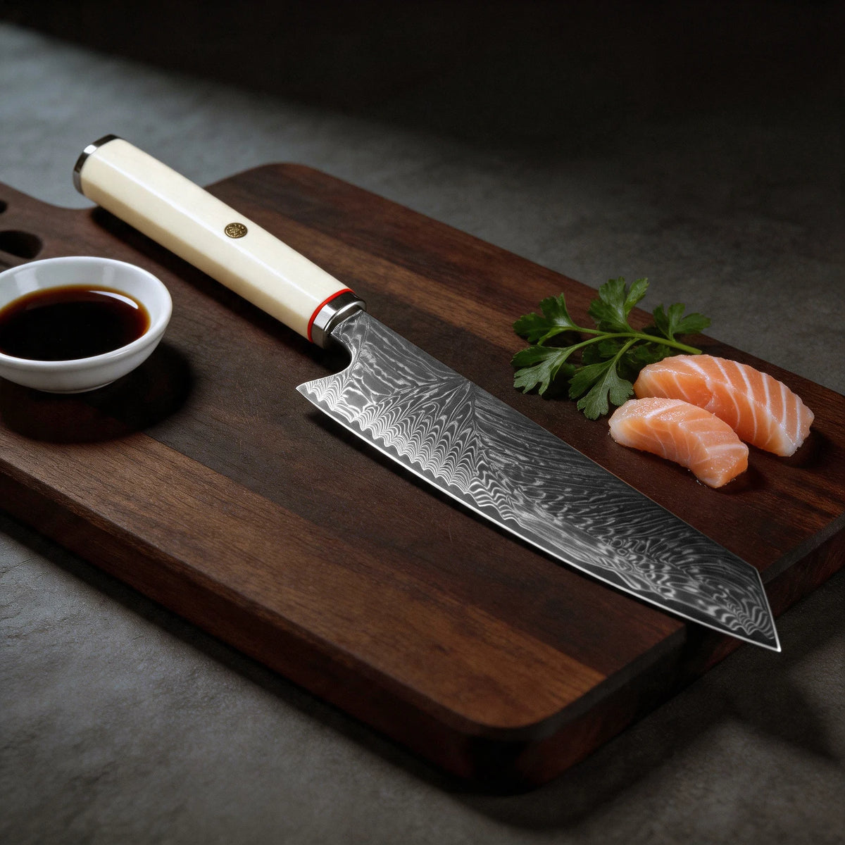 XITUO 8" Damascus Steel Kiritsuke Gyuto Chef Knife | Ivory Handle Damascus Chef Knife Qst