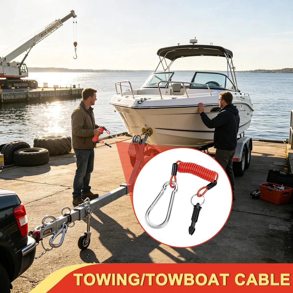 Trailer Breakaway Cable 4FT & 6FT | 304 Stainless Steel Safety Trailer Safety Cable Qme