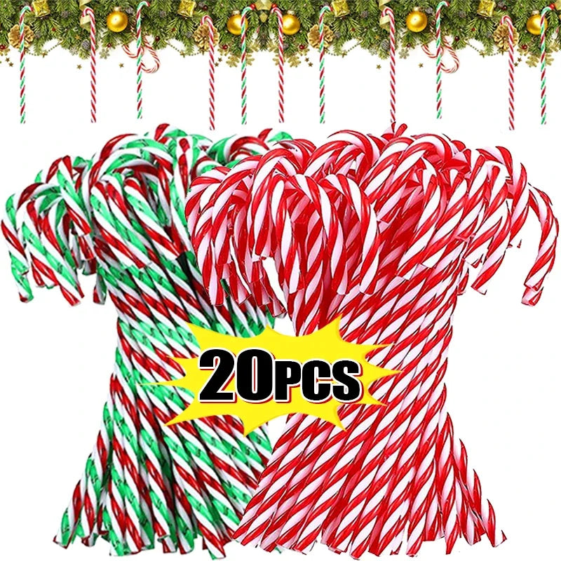 Christmas Candy Cane Acrylic Hanging Ornaments | 5 Colors Christmas Tree Ornament Qme