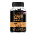 Turmeric Ginger Supplement 2360mg – Garlic & Piperine Capsules Dietary Supplement Qst 60 count-1 bottle