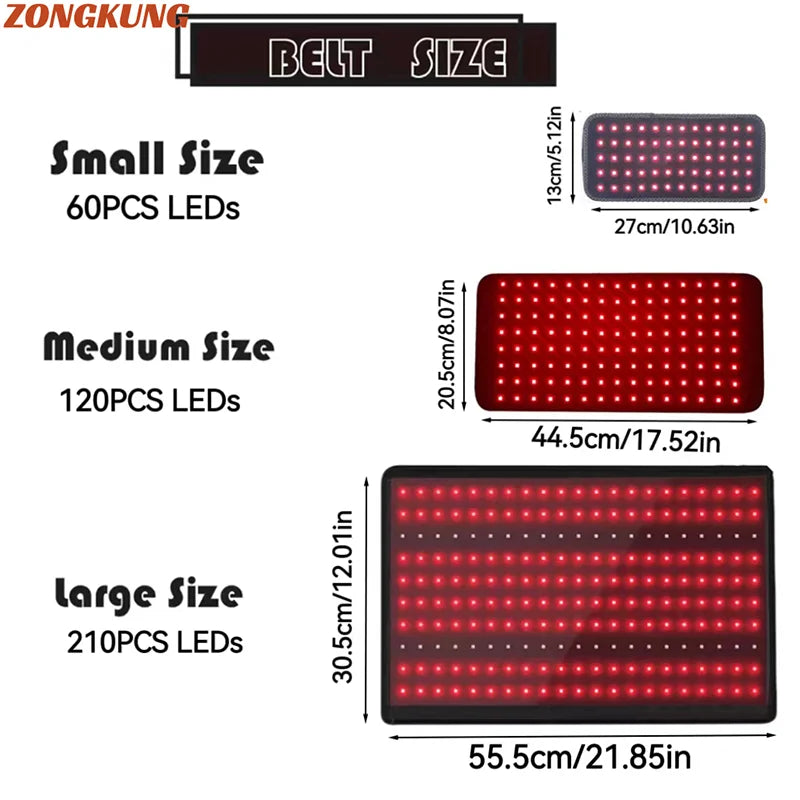 Red Light Therapy Belt 660nm 850nm – Wearable Infrared Wrap Red Light Therapy Belt Qst