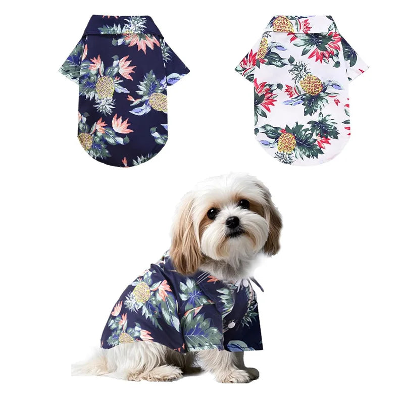 Hawaiian Dog Shirt – Summer Beach Pet Vest T-Shirt Pet Clothing Vest Qme