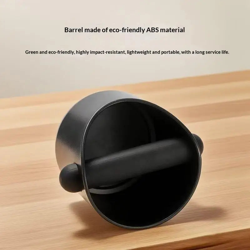 Coffee Knock Box Anti-Slip Espresso Grounds Dump Bin | 0.45L Espresso Knock Box Qme black